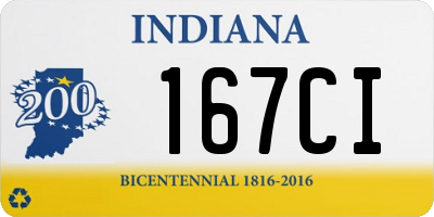 IN license plate 167CI