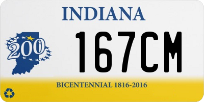 IN license plate 167CM