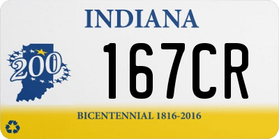 IN license plate 167CR