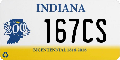 IN license plate 167CS