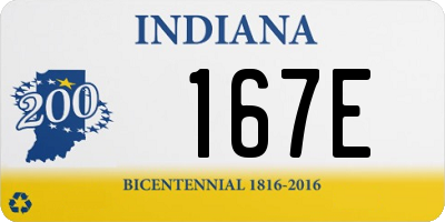 IN license plate 167E