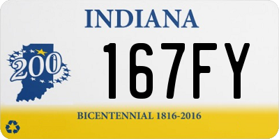 IN license plate 167FY
