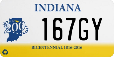 IN license plate 167GY