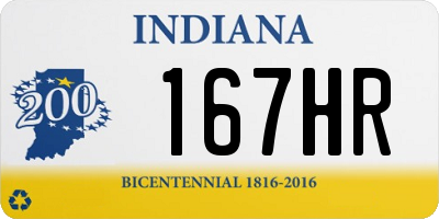 IN license plate 167HR