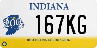 IN license plate 167KG