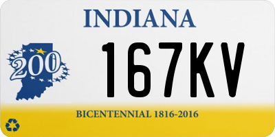 IN license plate 167KV