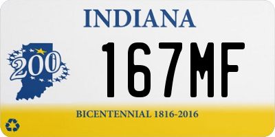 IN license plate 167MF