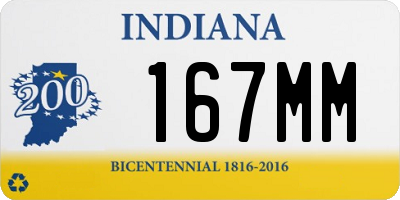 IN license plate 167MM