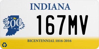 IN license plate 167MV