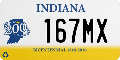 IN license plate 167MX