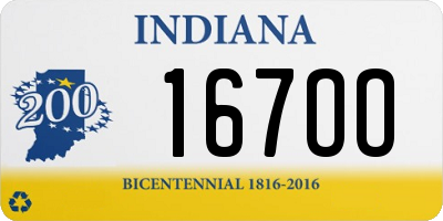 IN license plate 167OO