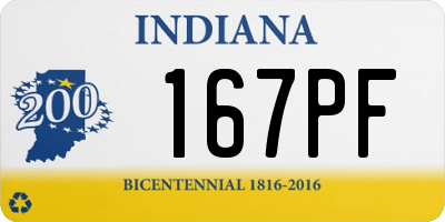 IN license plate 167PF