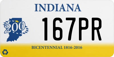 IN license plate 167PR