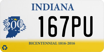 IN license plate 167PU