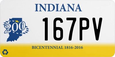 IN license plate 167PV