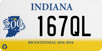 IN license plate 167QL