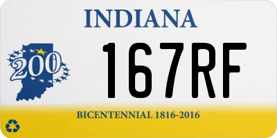 IN license plate 167RF