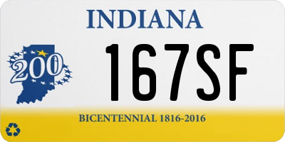 IN license plate 167SF