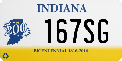 IN license plate 167SG