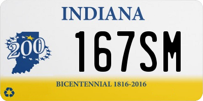 IN license plate 167SM