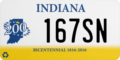 IN license plate 167SN