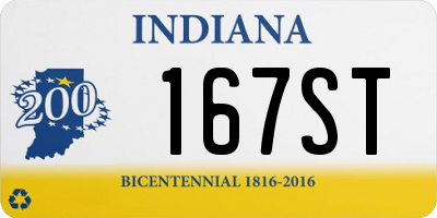 IN license plate 167ST