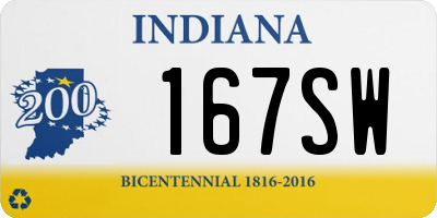 IN license plate 167SW