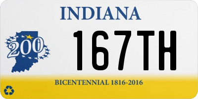 IN license plate 167TH