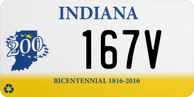 IN license plate 167V