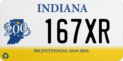 IN license plate 167XR