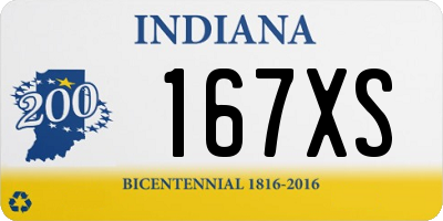 IN license plate 167XS