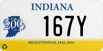 IN license plate 167Y