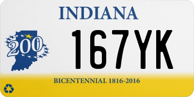 IN license plate 167YK