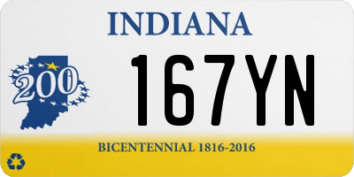 IN license plate 167YN