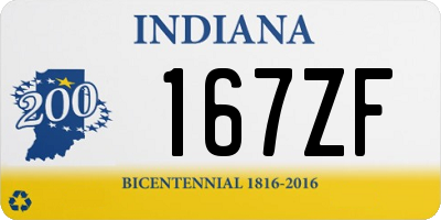 IN license plate 167ZF