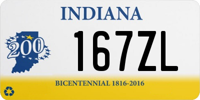 IN license plate 167ZL