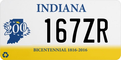 IN license plate 167ZR