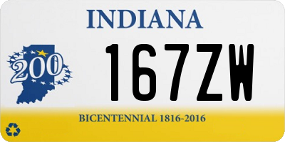 IN license plate 167ZW