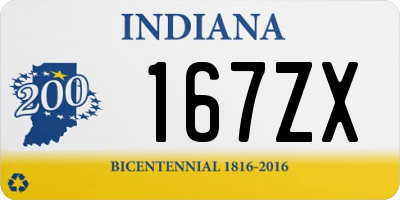 IN license plate 167ZX