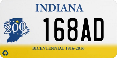 IN license plate 168AD
