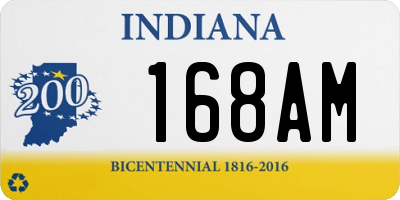 IN license plate 168AM