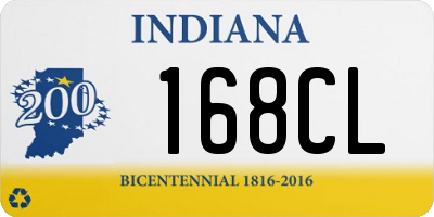 IN license plate 168CL