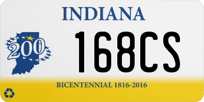 IN license plate 168CS