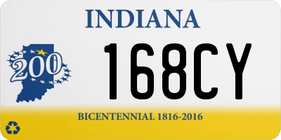 IN license plate 168CY