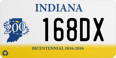 IN license plate 168DX