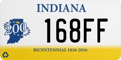 IN license plate 168FF