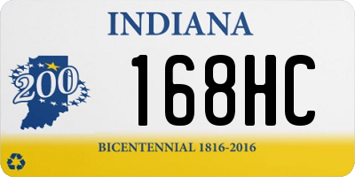 IN license plate 168HC