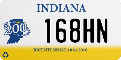 IN license plate 168HN