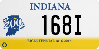 IN license plate 168I