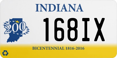 IN license plate 168IX